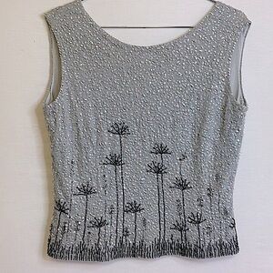 Vintage HOUSE OF GOLD Beaded and Sequined Sleeveless Top